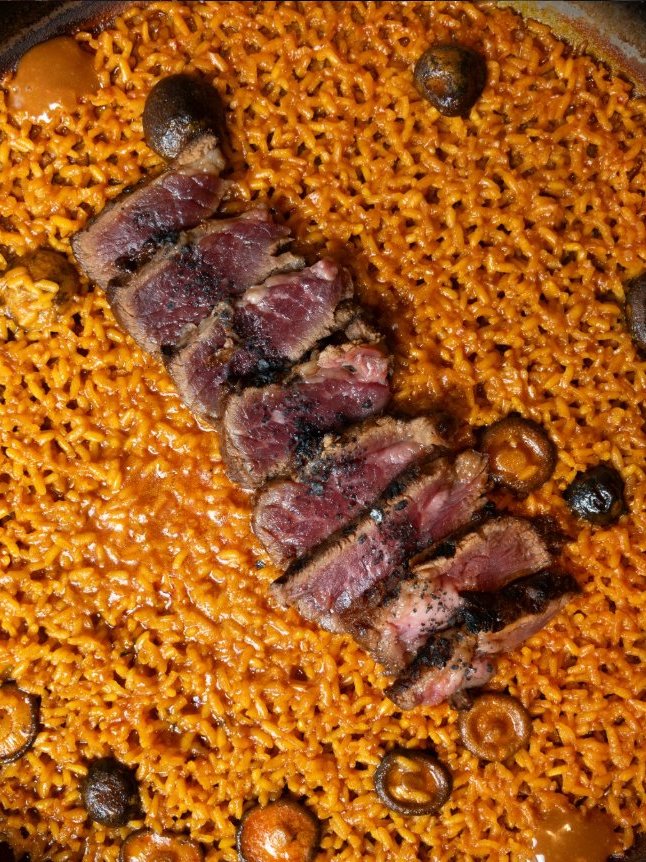 Arroz con solomillo de vaca y setas, especialidad de Le Première
